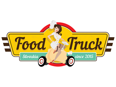 Pin-Up Food Truck Logo food girl logo logotype pin up pin up pinup retro rock n roll truck vintage