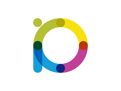 Pio Logo circle color i logo logotype o overlay p round