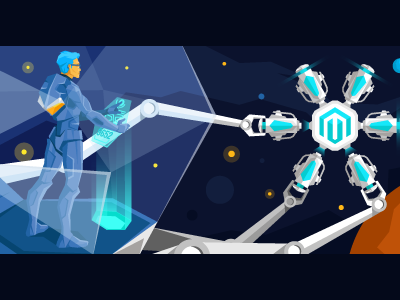 Atwix Blog Illustration 2 blog character e commerce ecommerce flat illustration magento sci fi space