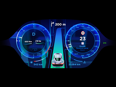 Car Dashboard Exploration automotive design car ui car ux dashboard horsepower navigation torque visual design