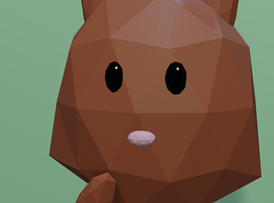 Brown Bunny Close Up 3d 3d art blender bunny cute design low poly