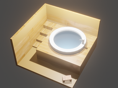 Relaxing Bath 3d 3d art bath house blender design low poly relaxing sauna texture tub