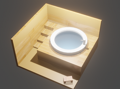 Relaxing Bath 3d 3d art bath house blender design low poly relaxing sauna texture tub