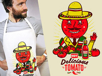 Hot Delicious Tomato character illustration illustrator logo vector