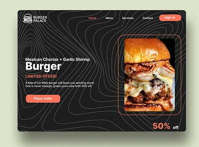 Burger Palace landing page eatery ui web design