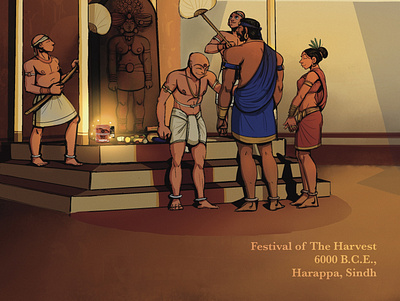 Harappan Goddess Shrine 2d advertising culture festival food illustration indianhistory indusvalleycivilization procreate