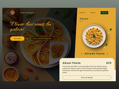 Restaurant Website landing page