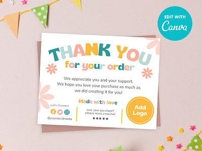 Small Business Colorful Thank You Card Template Canva by Serasa Design ...