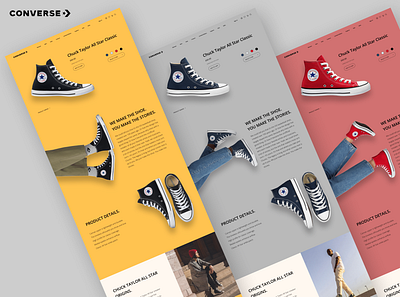 Converse Website Re-Design converse graphic design product page design ui web design website website design website mockups