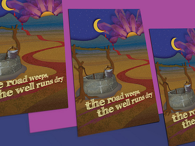 Illustration | The Road Weeps, The Well Runs Dry adobe illustrator design flat design geometric geometric art illustator illustration poster art surrealism theatre play vector