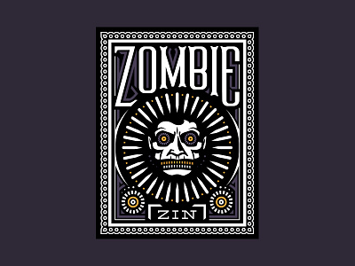 Zombie Zinfandel day of the dead illustration label orange packaging purple typography wine zombie