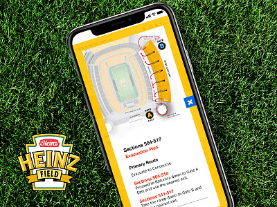Digital Evacuation Guide actual size digital football heinz pittsburgh ux ui web