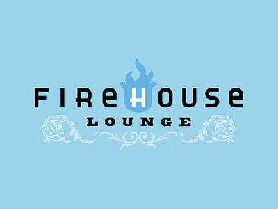 Firehouse Lounge Branding actual size blue branding fire firehouse identity logo mark pittsburgh