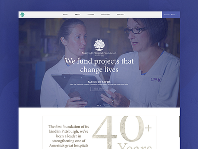 Shadyside Hospital Foundation actual size design heathcare homepage hospital layout medical medicine pittsburgh web website