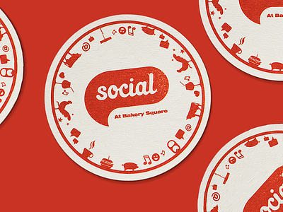 Social Coasters actual size branding coaster identity illustration logo mark pgh pittsburgh social type