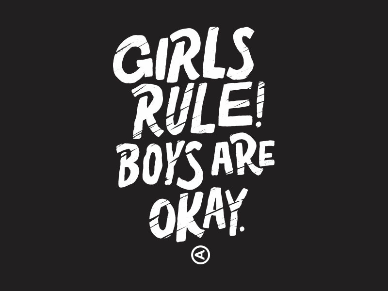 Girls Rule typography lettering pittsburgh actual size