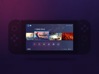 Switch UI Redesign Concept concept dark game homescreen interface nintendo purple redesign switch ui
