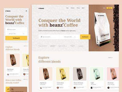 beanz Coffee Landing Page