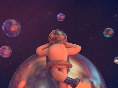 Univerz - Space Travel 3D Animation 3d animation astronout c4d design planets space travel ui uiux ux