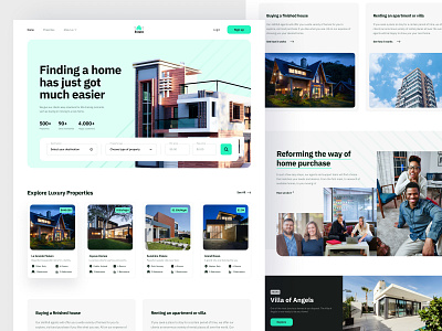 Estato - Real Estate Website apartment booking design home landing page property purchase real estate rent ui uiux ux web website website design