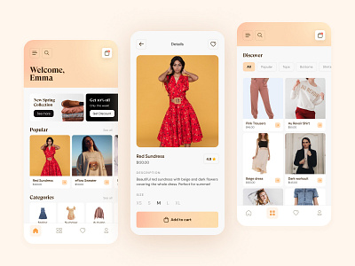 Clothes Shop Concept app app design clean clothes clothing store dress e commerce fashion ios mobile online store popular shop ui uiux ux women