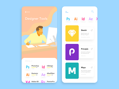 Designer Tools - App UI Concept app design graphics illustration interface mobile programs tools ui