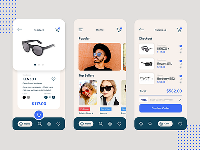 Sunglasses Shop - App Animation animation app buy clean concept design ecommerce illustration interaction ios mobile payment product shopping store ui ux