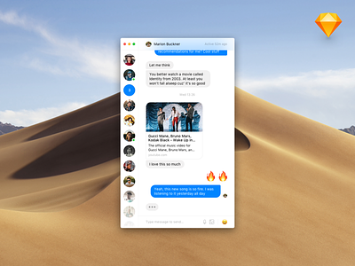 Minimalist Messenger Light chat chat app conversation desktop light message messenger minimalist sketch file texts ui