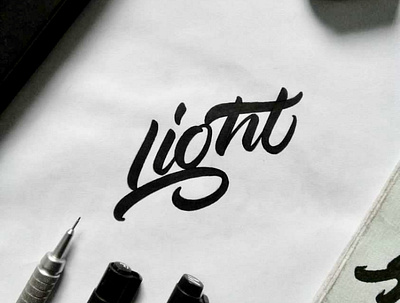 ‘ LIGHT LETTERING ‘ branding classic customlettering customlogo design graphic design logo logoclassic oldwork scriptlettering typography vector