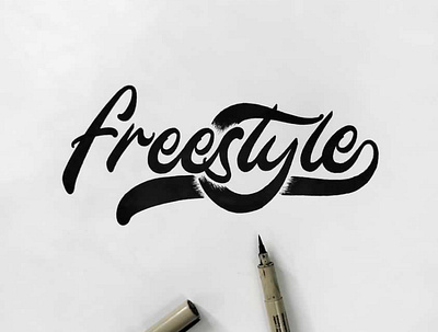 FREESTYLE LETTERING branding classic customlogo customtype design designlogo graphic design handlettering letteringtype logo typography