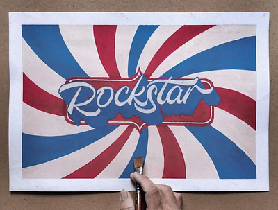 RETRO ROCKSTAR LETTERING 90s art branding calligraphy classic design graphic design handmade letteringtype logo logoposter logotype retro script signpainter typography vector vintage