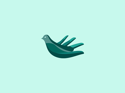 Hand + Dove dove hand logo