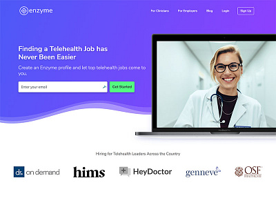 Enzyme Home hero homepage marketing site ui web design