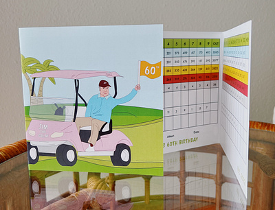 Personalized Illustrated Golf Scorecards character design graphic design