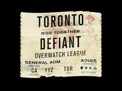 Toronto Defiant Ticket