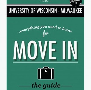 Move-In Guide apartments campus college design graphic design guide kenilworth apartments move in move in guide nick hammond nick hammond design retro retro design suitcase university university of wisconsin uw milwaukee uwm