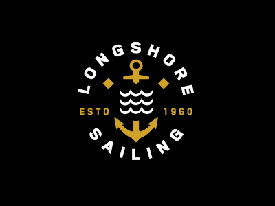 Longshore Sailing anchor lockup logo design longshore longshore sailing nhammonddesign nick hammond nick hammond design nickhammonddesign.com sailing waves