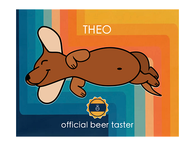 Theo + Beer beer dog wedding magnet weener dog