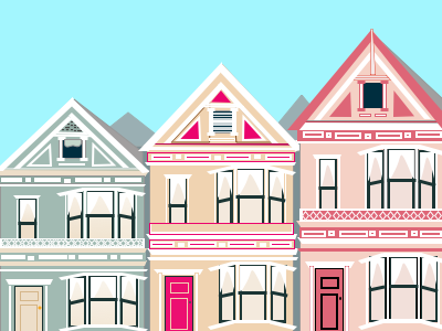 My Version of the Painted Ladies in San Francisco