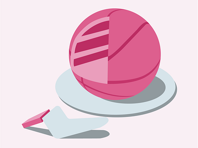 Hello World! cake celebrate design dribbble first post flat illustration illustrator newbie vector