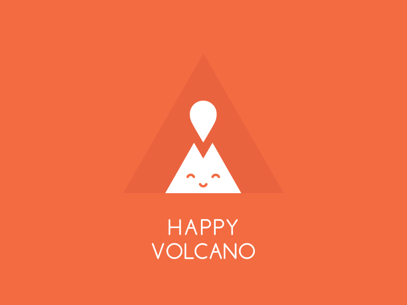 Hv Logo Animated animation brand identity character cute geometric happy logo minimal smiling triangle volcano