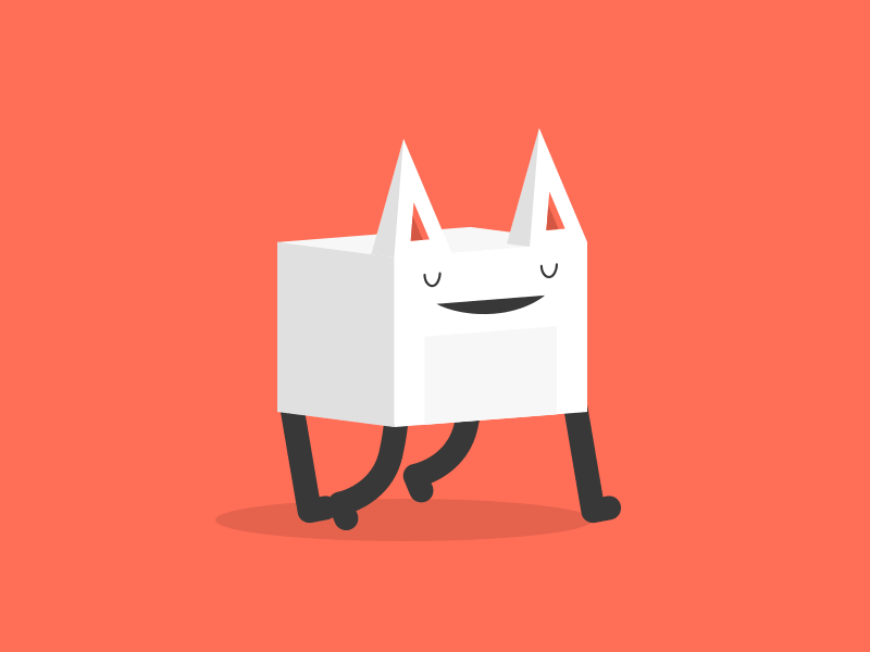 Squarecat [gif] animatian cat cube isometric its a freaking cat minimal running walking