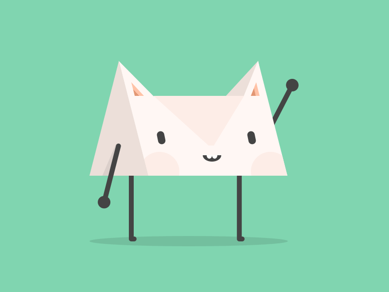 Pick me! [GIF] cat character cube cute isometric minimal waving