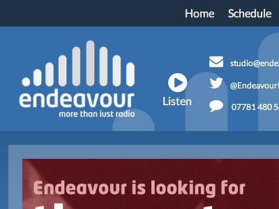 Endeavour Radio Website css html logo php radio two version website