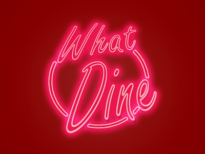 WhatDine Logo diner logo neon network red retro website whatdine