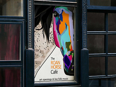 The Roan Horse Cafe adobe illustrator horse modern poster art