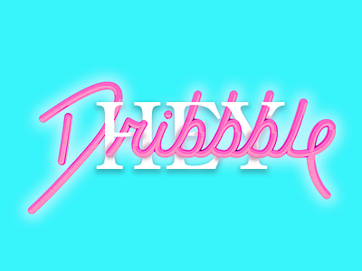 Hey Dribbble 3d branding debut dribbble lettering logo