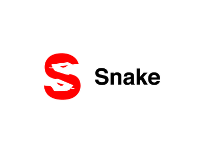 S for Snake action brand branding colors create creative logo portfolio red scarlet snake white