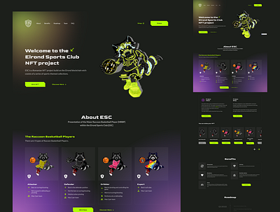 OnePage - NFT Collection agency bold crypto design figma gradinet graphic design green landingpage minimal nft nftcollection nftmarketplace onepage purple ui webdesign webflow website