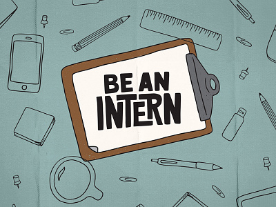 Internship Recruitment Branding hand lettering illustration internship